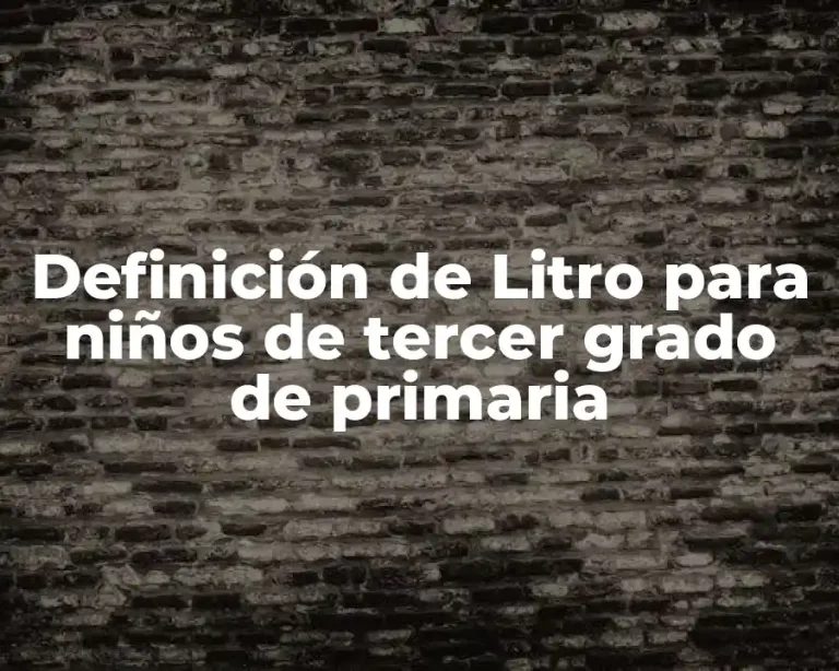 Definición de Litro para niños de tercer grado de primaria