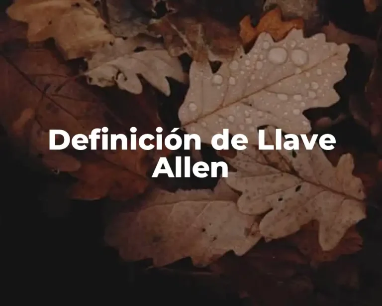 Definición de Llave Allen