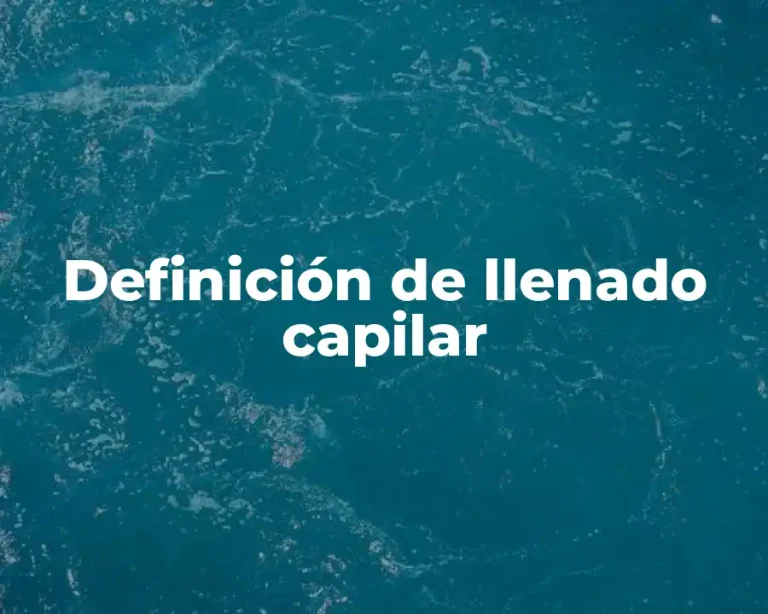 Definición de llenado capilar