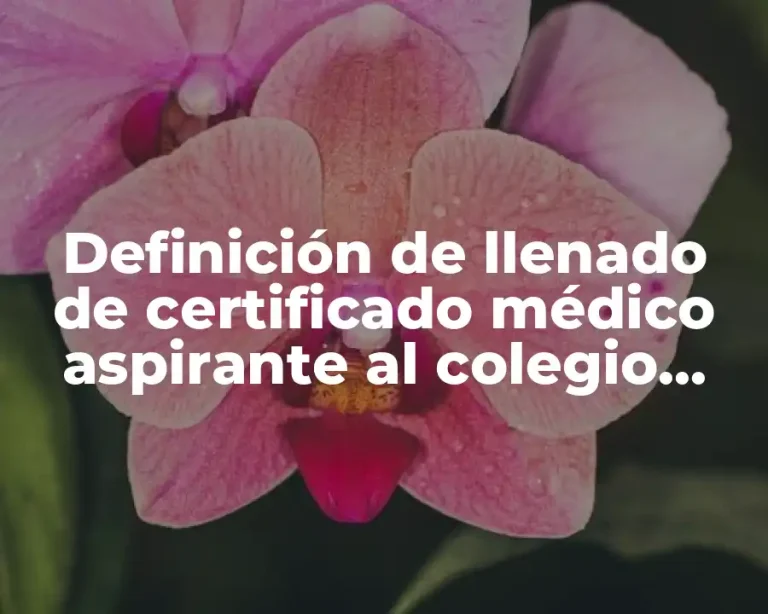 Definición de llenado de certificado médico aspirante al colegio militar