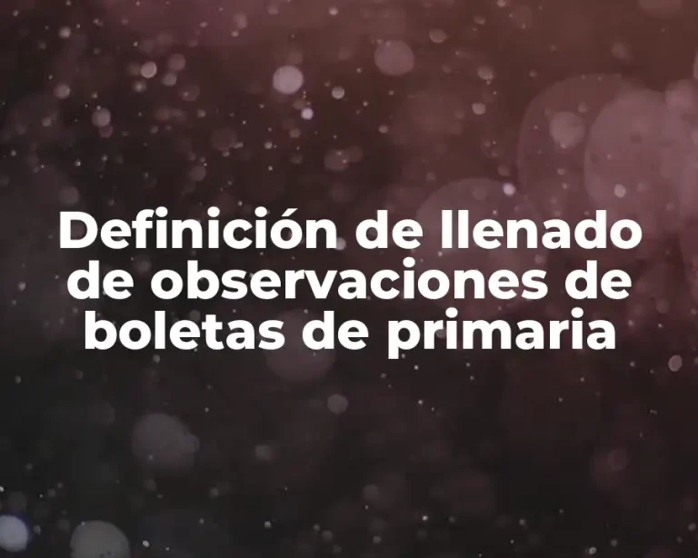 Definición de llenado de observaciones de boletas de primaria