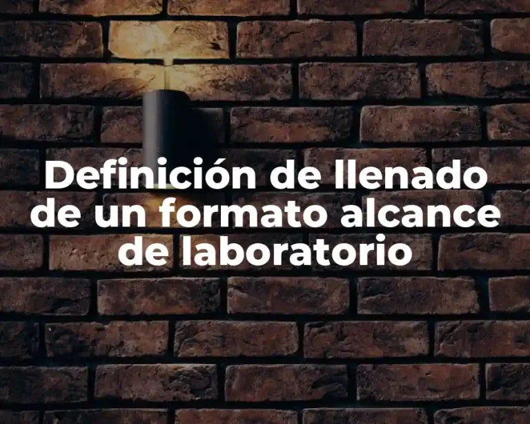 Definición de llenado de un formato alcance de laboratorio