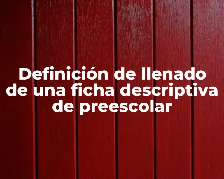 Definición de llenado de una ficha descriptiva de preescolar