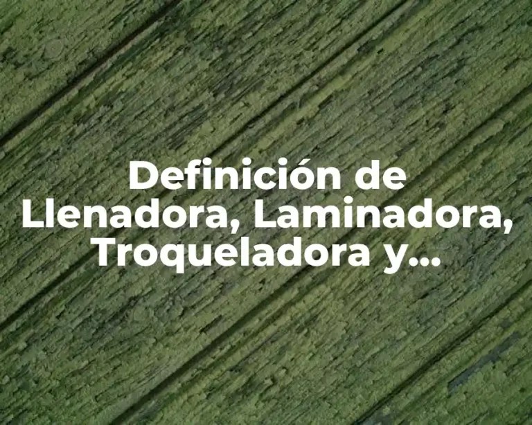 Definición de Llenadora, Laminadora, Troqueladora y Fresadora
