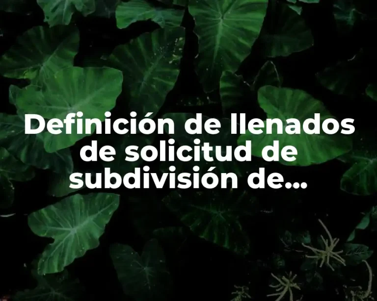 Definición de llenados de solicitud de subdivisión de desarrollo urbano