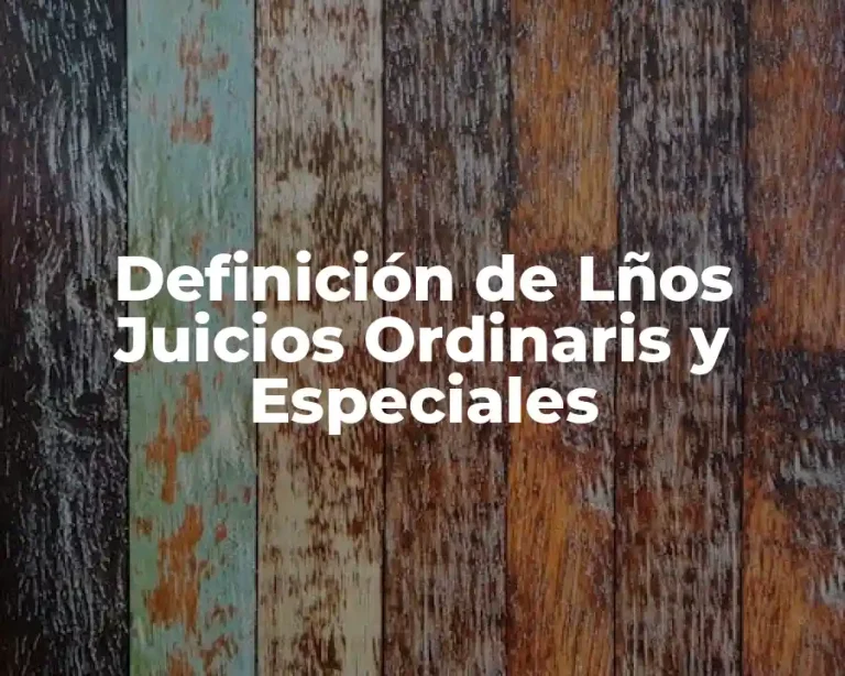 Definición de Lños Juicios Ordinaris y Especiales