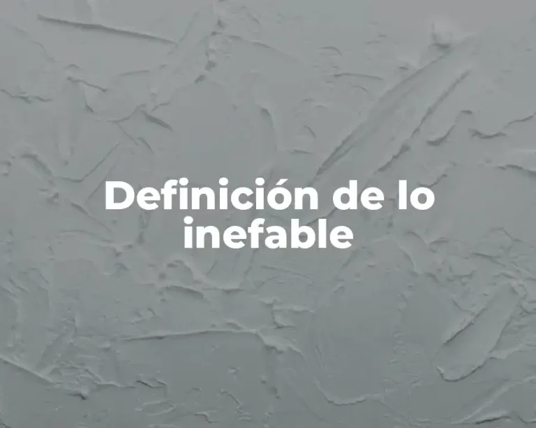 Definición de lo inefable