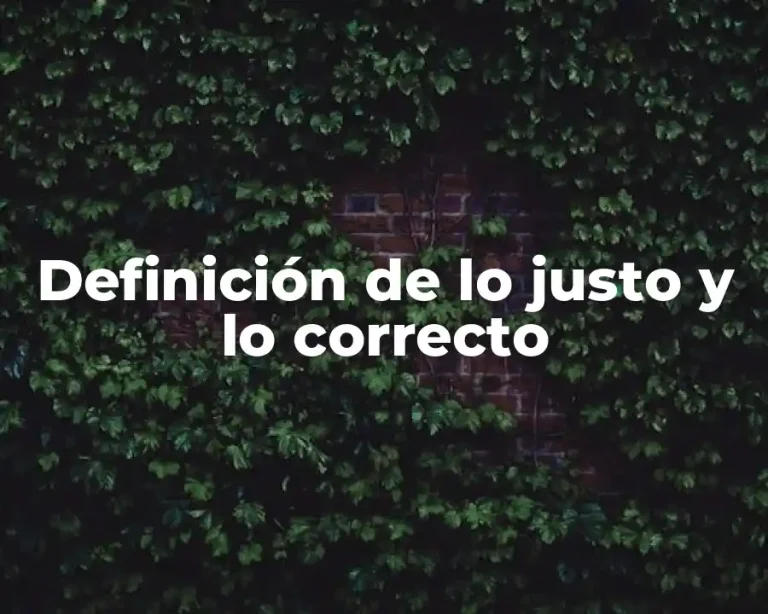 Definición de lo justo y lo correcto