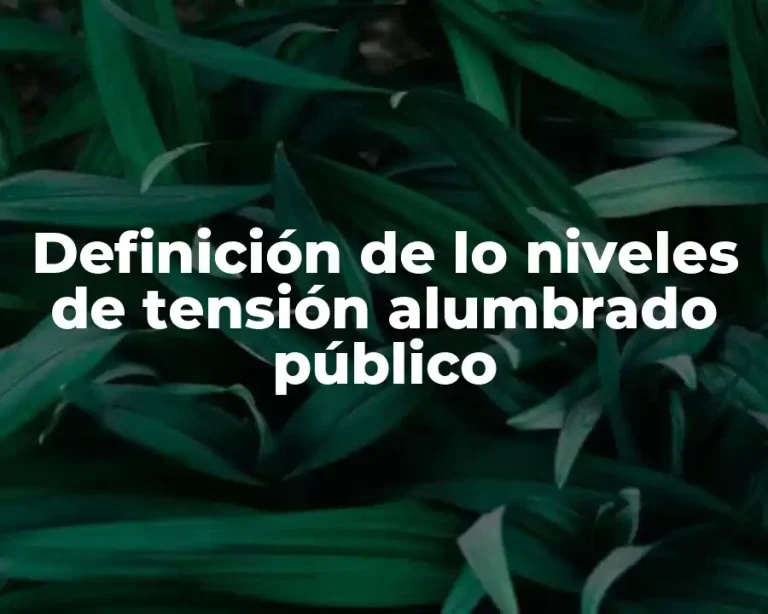 Definición de lo niveles de tensión alumbrado público