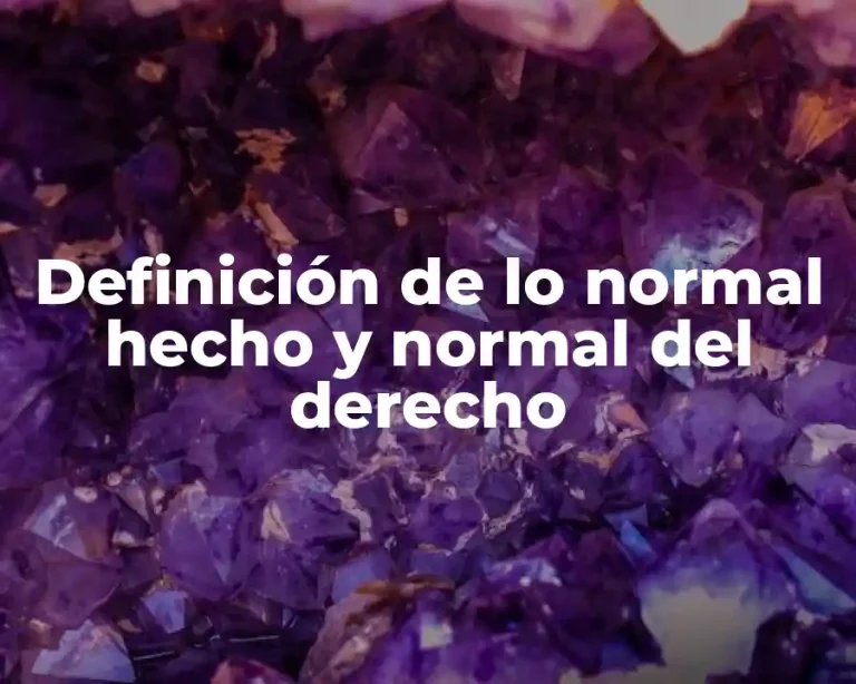 Definición de lo normal hecho y normal del derecho
