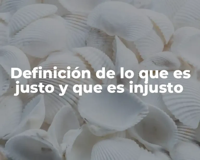 Definición de lo que es justo y que es injusto