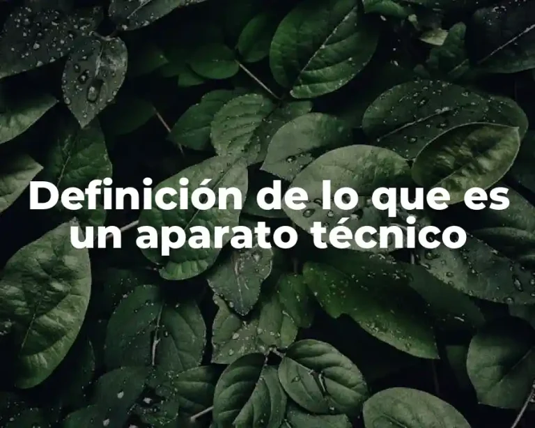 Definición de lo que es un aparato técnico