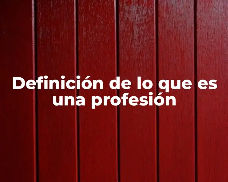 Definición de lo que es una profesión