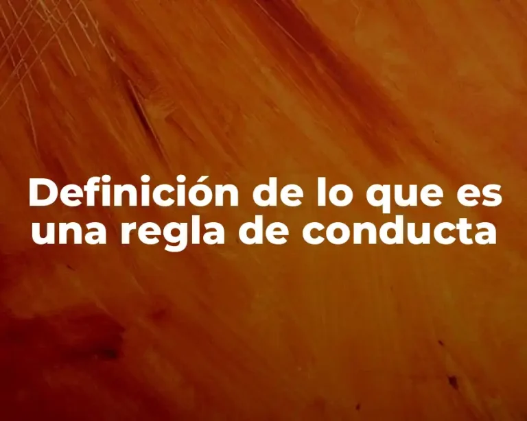 Definición de lo que es una regla de conducta