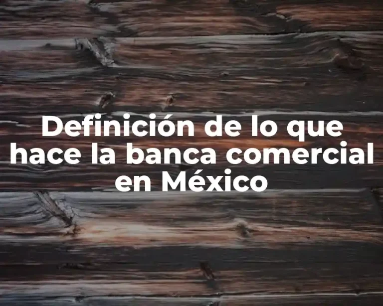 Definición de lo que hace la banca comercial en México
