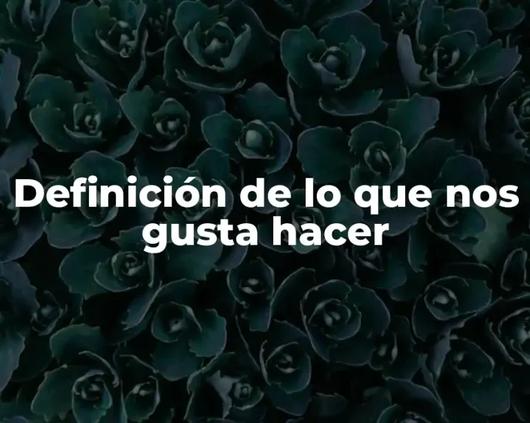 Definición de lo que nos gusta hacer