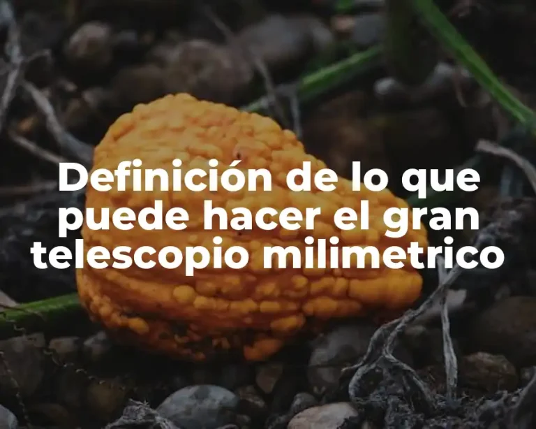 Definición de lo que puede hacer el gran telescopio milimetrico