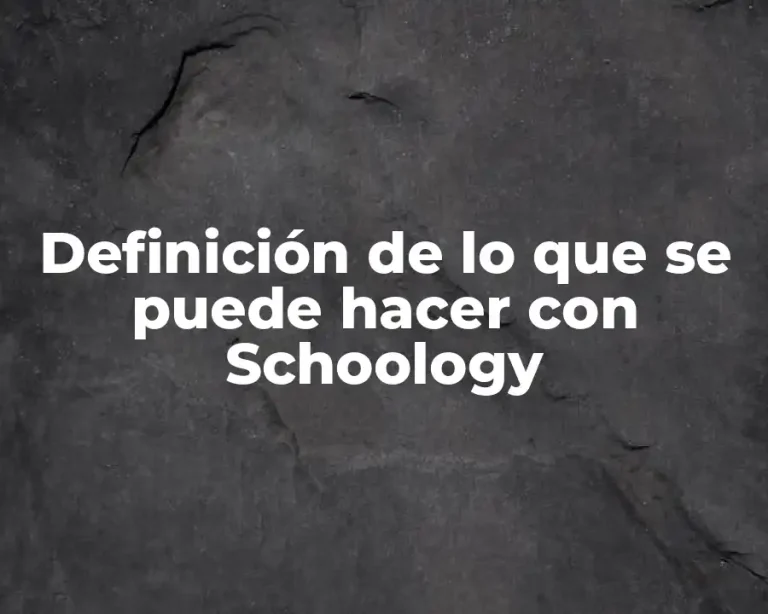 Definición de lo que se puede hacer con Schoology