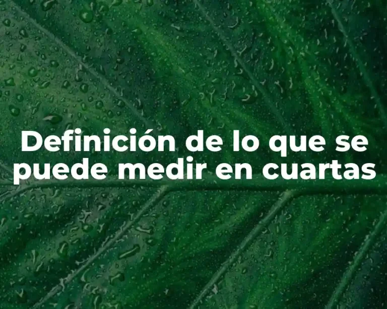 Definición de lo que se puede medir en cuartas