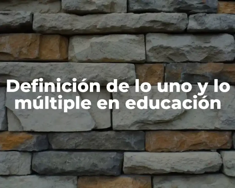 Definición de lo uno y lo múltiple en educación