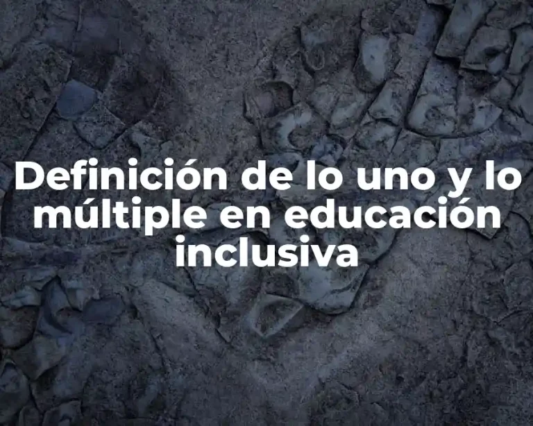 Definición de lo uno y lo múltiple en educación inclusiva
