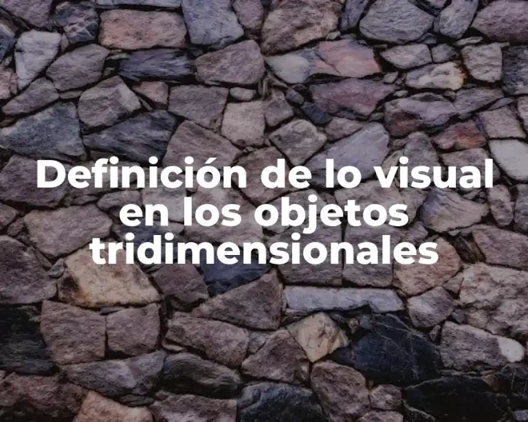 Definición de lo visual en los objetos tridimensionales