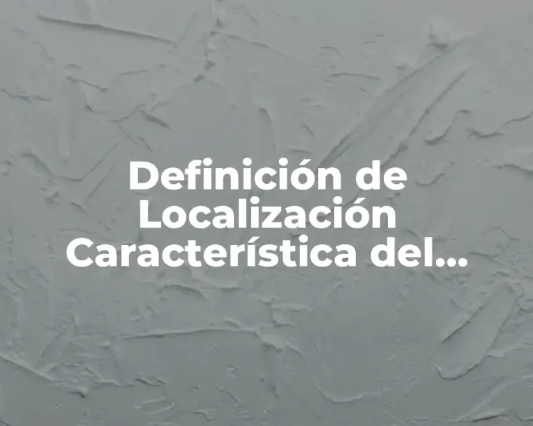 Definición de Localización Característica del Espacio Geográfico