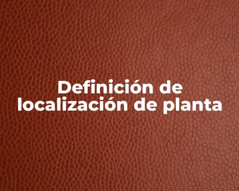 Definición de localización de planta