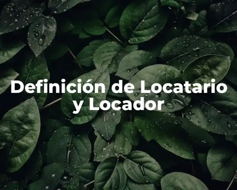 Definición de Locatario y Locador