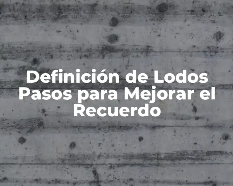 Definición de Lodos Pasos para Mejorar el Recuerdo