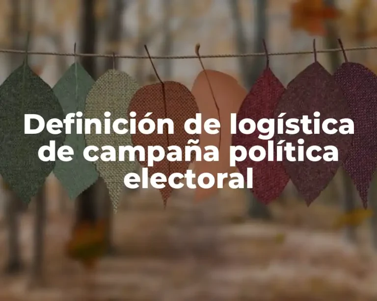 Definición de logística de campaña política electoral