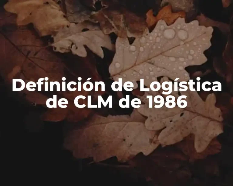 Definición de Logística de CLM de 1986