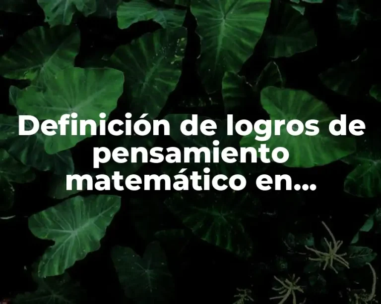 Definición de logros de pensamiento matemático en alumnos secundaria