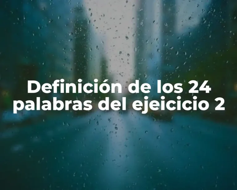 Definición de los 24 palabras del ejeicicio 2