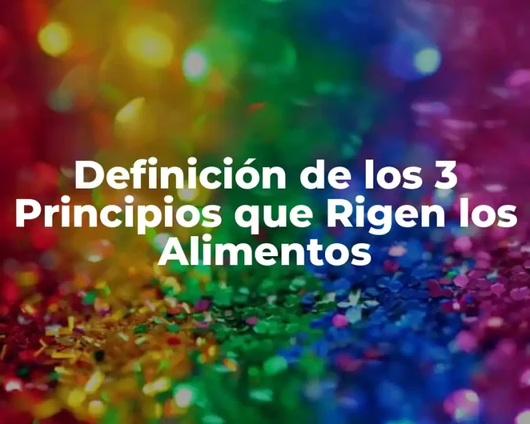 Definición de los 3 Principios que Rigen los Alimentos