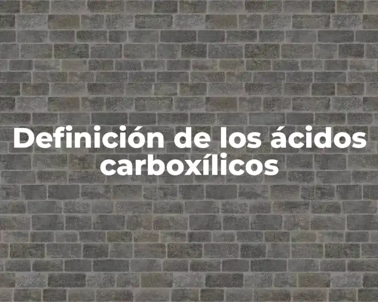 Definición de los ácidos carboxílicos