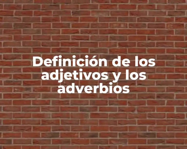 Definición de los adjetivos y los adverbios