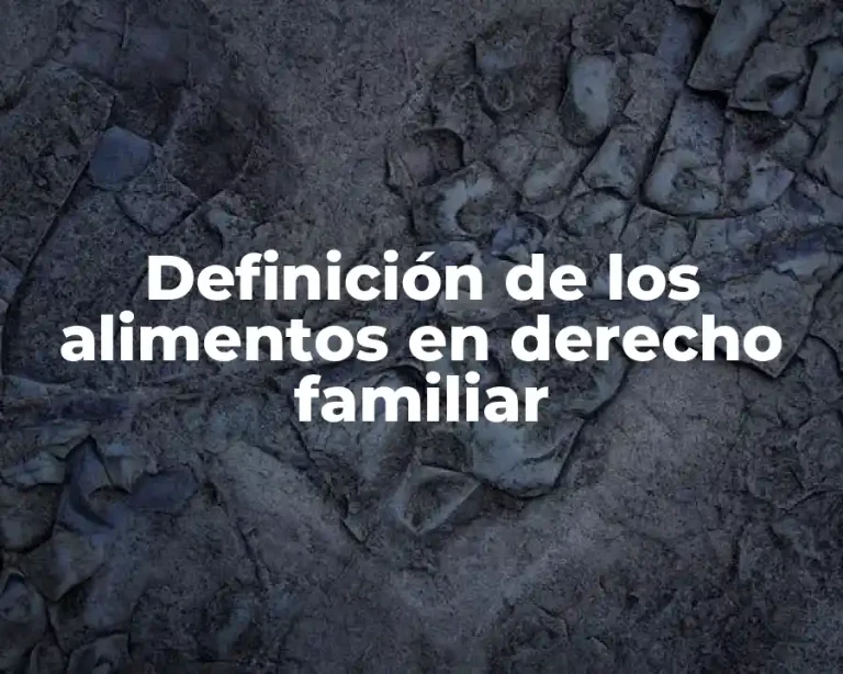 Definición de los alimentos en derecho familiar