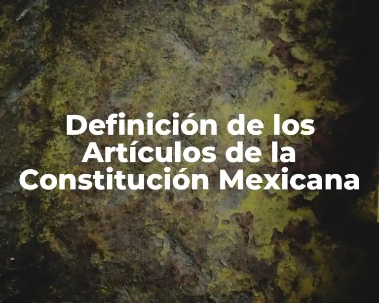Definición de los Artículos de la Constitución Mexicana