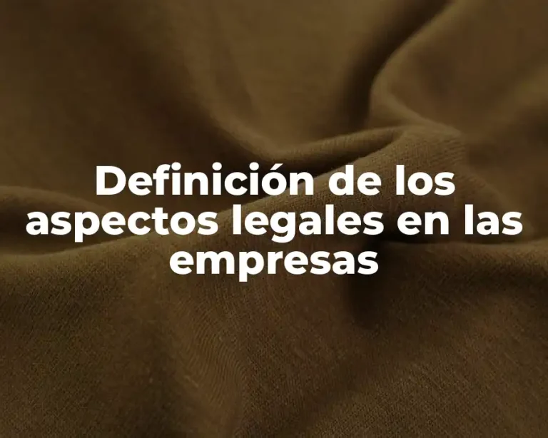 Definición de los aspectos legales en las empresas