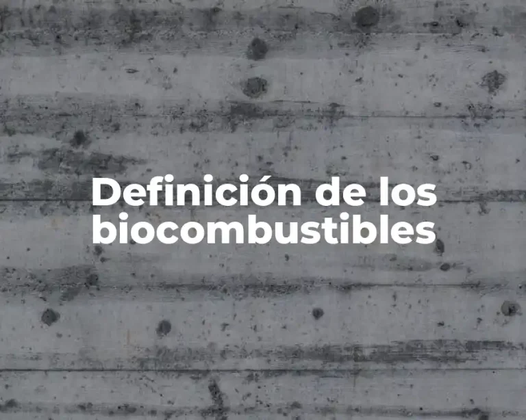 Definición de los biocombustibles
