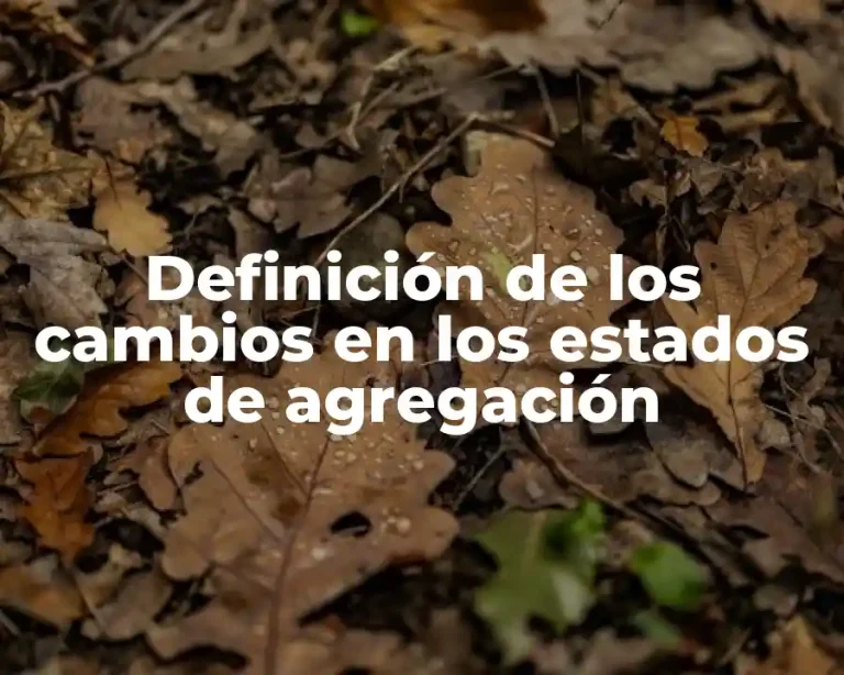 Definición de los cambios en los estados de agregación