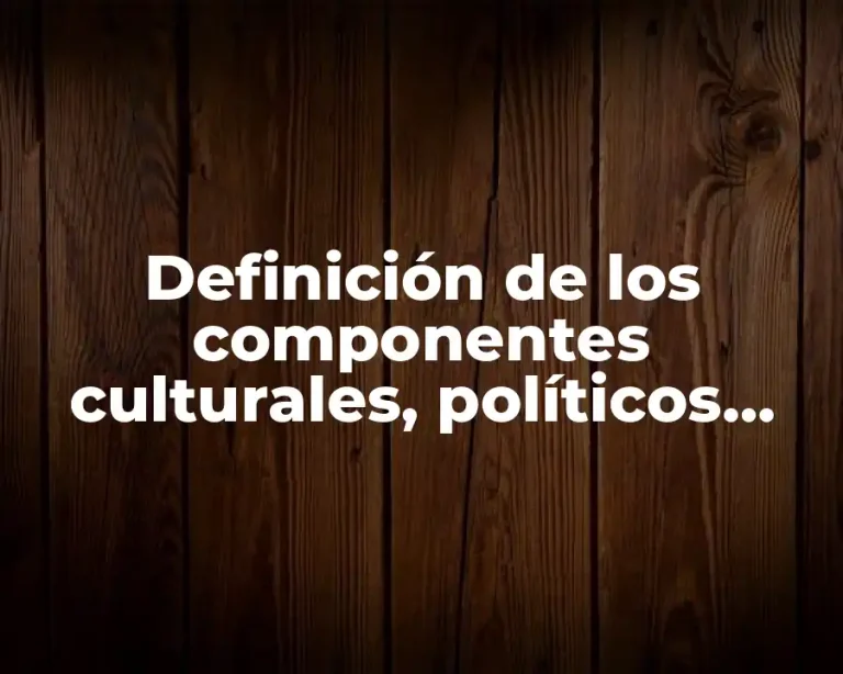 Definición de los componentes culturales, políticos, sociales y económicos