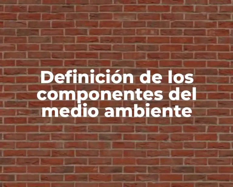 Definición de los componentes del medio ambiente