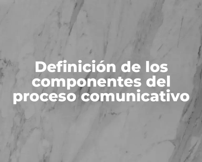 Definición de los componentes del proceso comunicativo