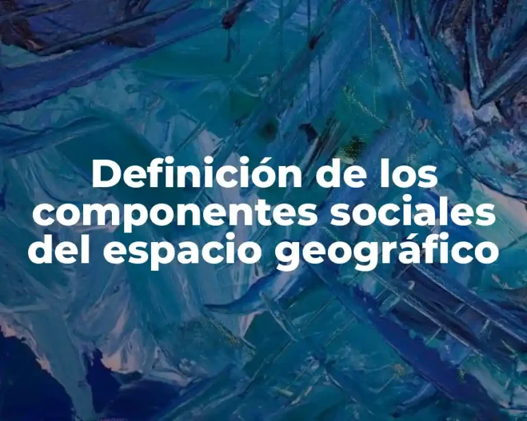 Definición de los componentes sociales del espacio geográfico