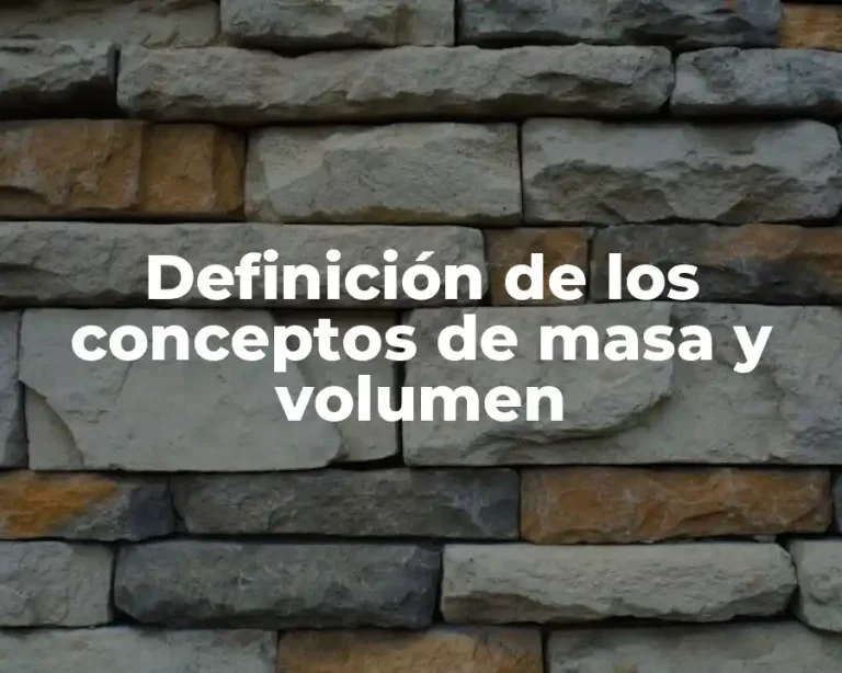 Definición de los conceptos de masa y volumen