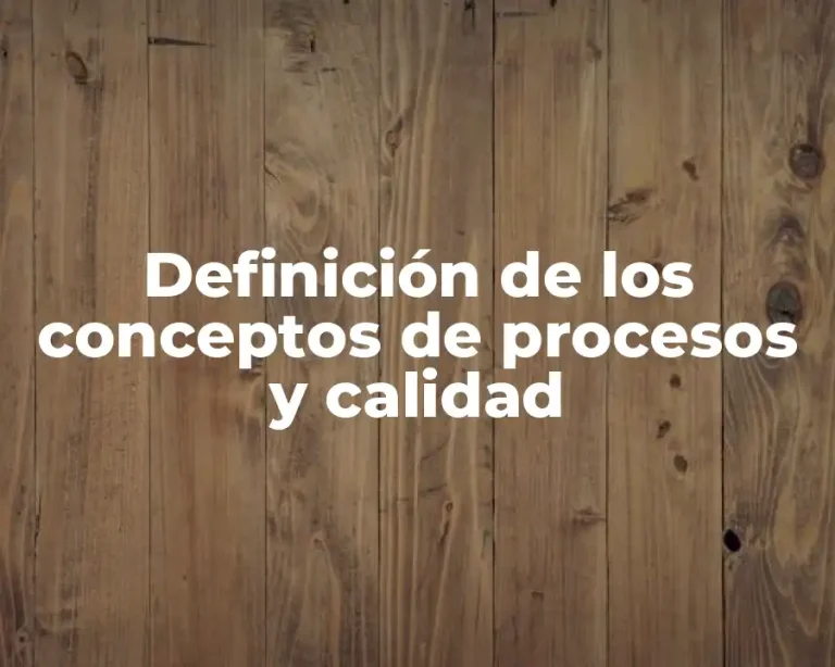Definición de los conceptos de procesos y calidad