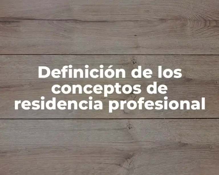 Definición de los conceptos de residencia profesional