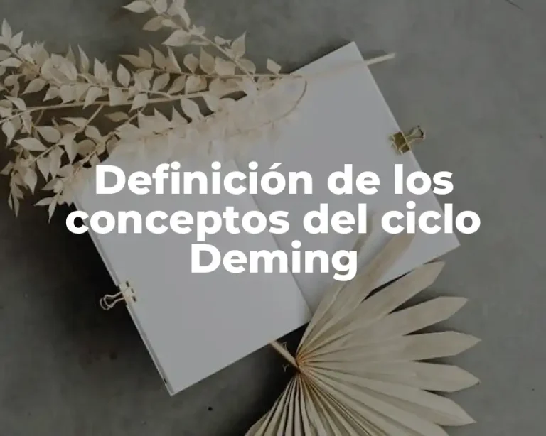 Definición de los conceptos del ciclo Deming
